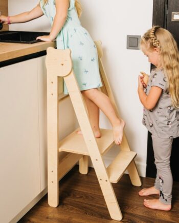 Foldbart Læringstårn Træ Ubehandlet Ufarvet