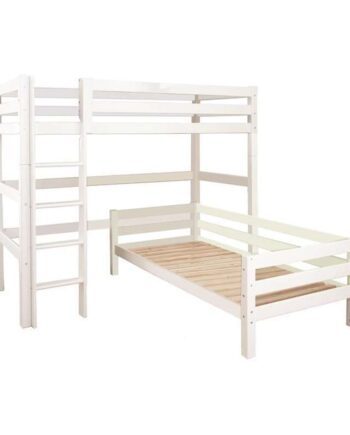 Hoppekids Eco Luxury Køjeseng 90x200 Vinkelkombi Hvid