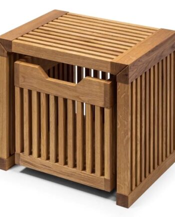 Lille Bænk Egetræ Med Skuffe 47x35x45