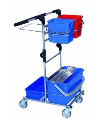 Rengøringsvogn Med Dryprist Spande Sammenklappelig