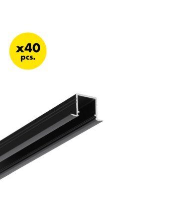 Stk Aluprofil Smart In10 Ac2 Sort Anodiseret Indbygget Led Skinne