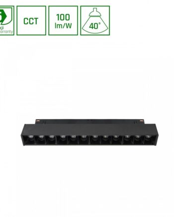 12w Shift Smart Grid Skinne Lys 4cm  Sort Cct Dim Zigbee Dæmpbar : Via Smart Home Kulør : Cct Varm Til Kold Hvid