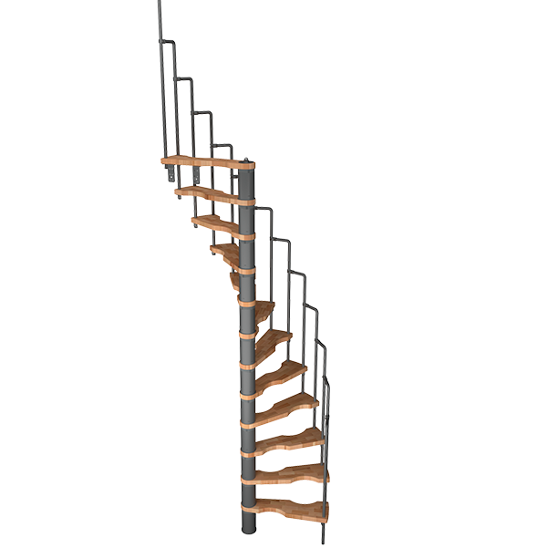 Minka Suono Spindeltrappe ø120 Gra Massiv Bøg