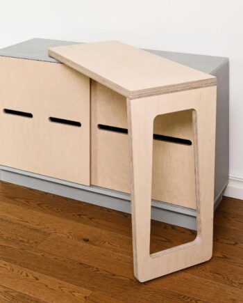 Radis Skænk Med Udtræksplade Til Skrivebord Grå Birk