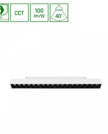 Smart Grid 17w Skinnespot Til 48v Cct Grader 44cm Sort Dæmpbar Via App Smart Home Kulør : Cct Varm Til Kold Hvid