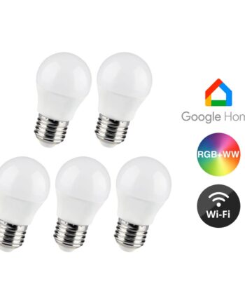 Stk E27 Wifi Led Pære G45 Tuya Smart Life Virker Med Google Home Dæmpbar : Via Smart Home Kulør : Rgb  Cct Varm Til Kold Hvid