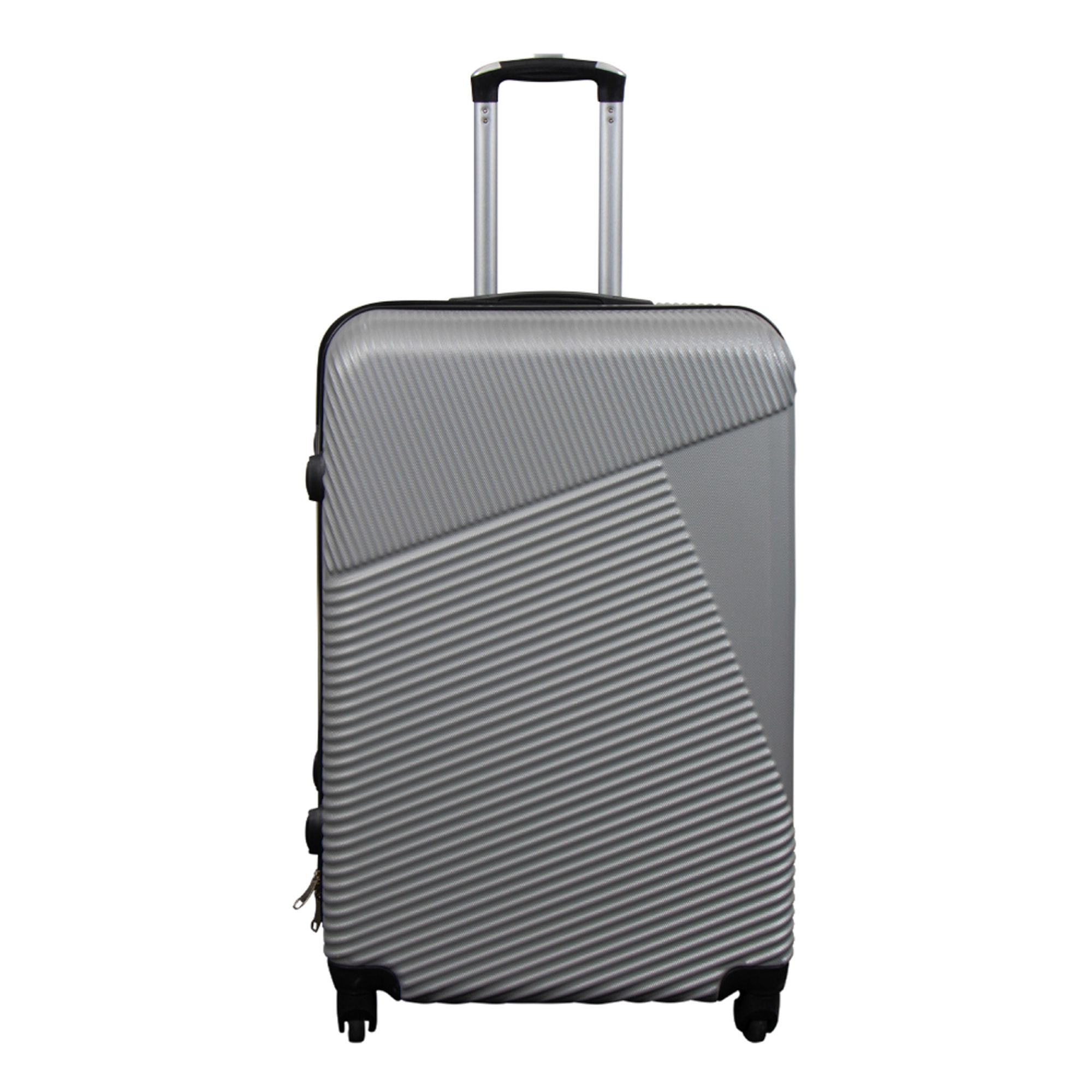 Kuffert Tilbud Hardcase Str Medium Silver Lines Smart Rejsekuffert