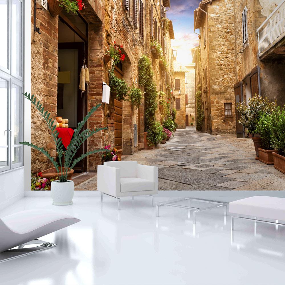 Fototapet Colourful Street Tuscany 343 245 Selvklæbende