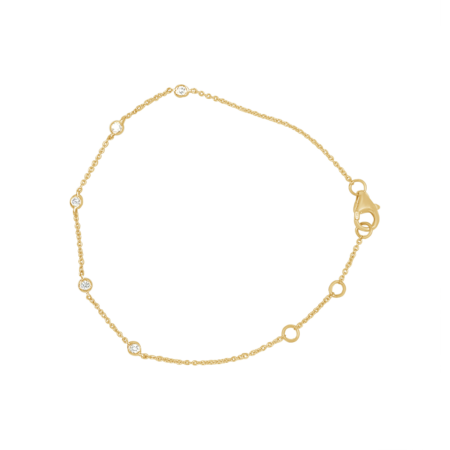 Petite Fashion Diamant Armbånd Guld Alt Guld