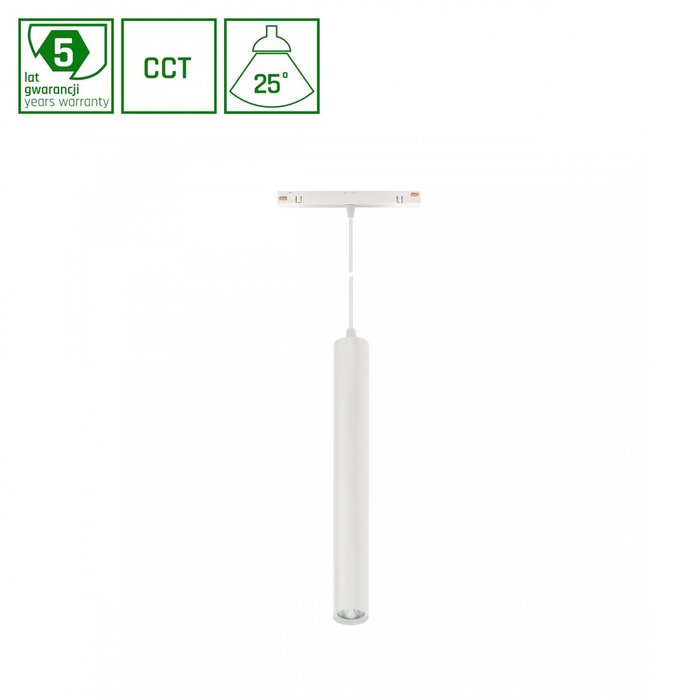12w Dæmpbar Shift Smart Hangit Nedhængt Skinne Lys 25 Hvid ø40x297 90cm Kabel Cct Dim Zigbee Dæmpbar : Via Smart Home Kulør : Cct Varm Til Kold Hvid