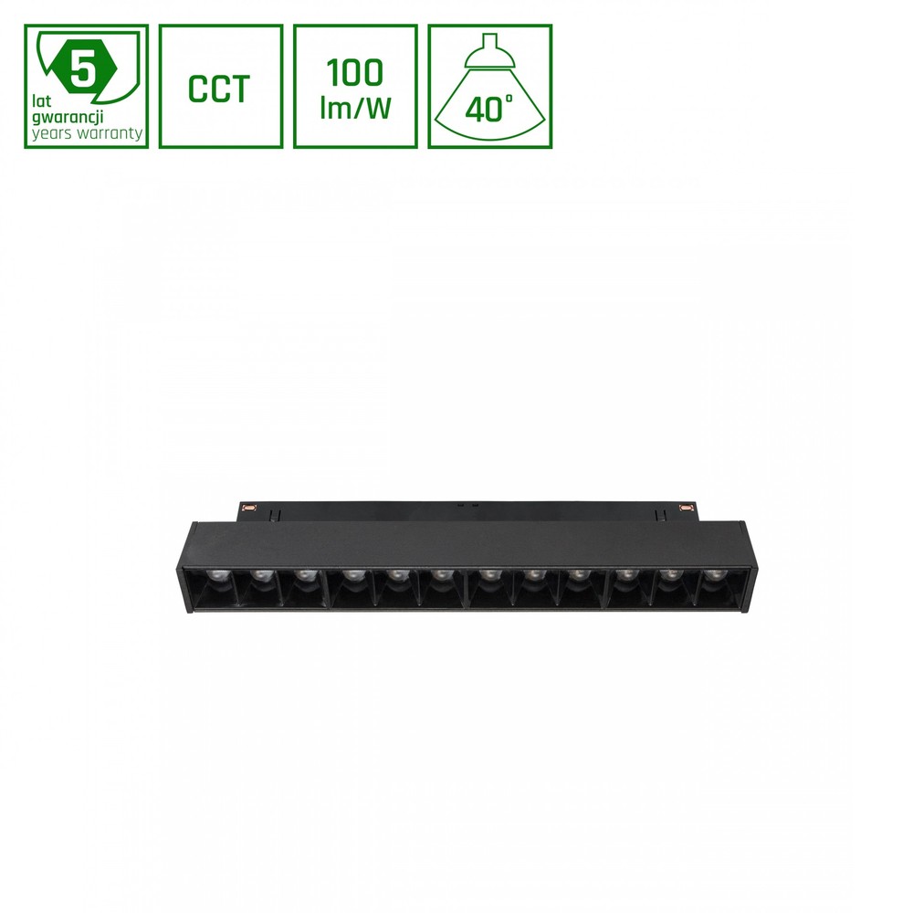 12w Shift Smart Grid Skinne Lys 4cm 35 Sort Cct Dim Zigbee Dæmpbar : Via Smart Home Kulør : Cct Varm Til Kold Hvid