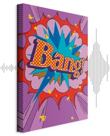 Billede Lærred Comic Street Art Bang Farverig Tekst Livlig Baggrund 120 Akustisk