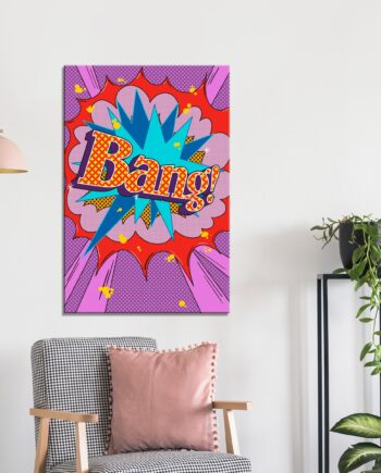 Billede Lærred Comic Street Art Bang Farverig Tekst Livlig Baggrund Premium Print