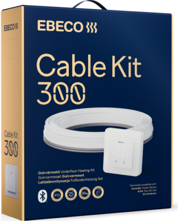 Ebeco Gulvvarmesæt Med Varmekabel   Termostat Bluetooth 150w Meter
