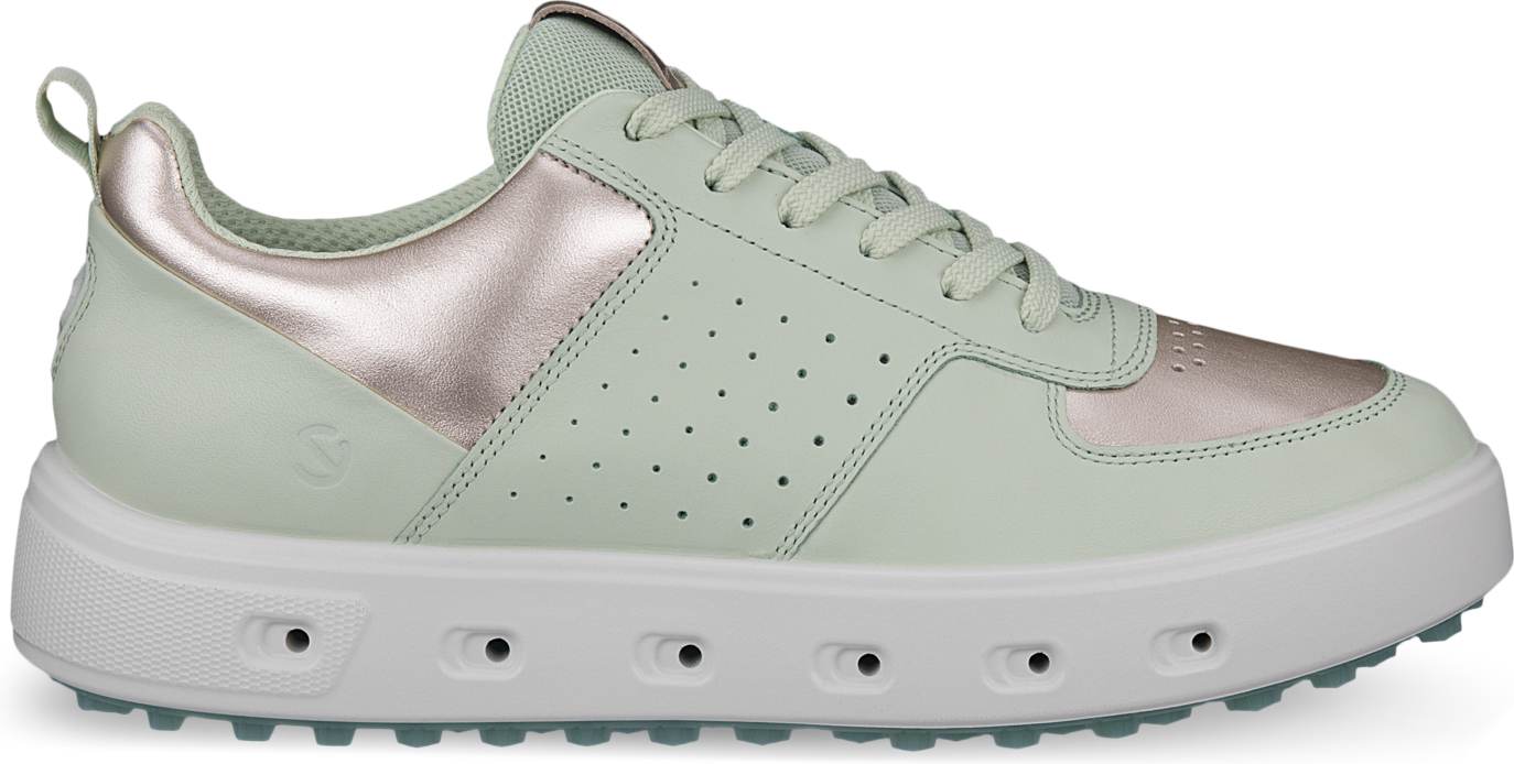 Ecco Street 720 Vandtætte Dame Golfsko Uden Spikes Gold Metallic Matcha Str Normal