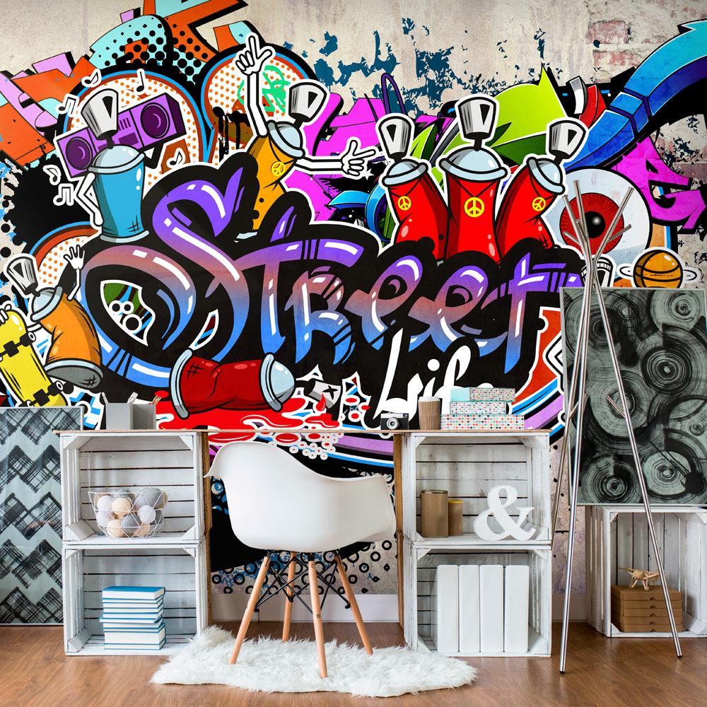 Fototapet Street Game Graffiti Fototapet Til Væg 300 210 Standard