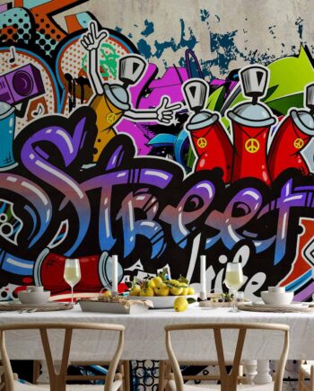Fototapet Street Game Graffiti Fototapet Til Væg 500 350 Vandtæt