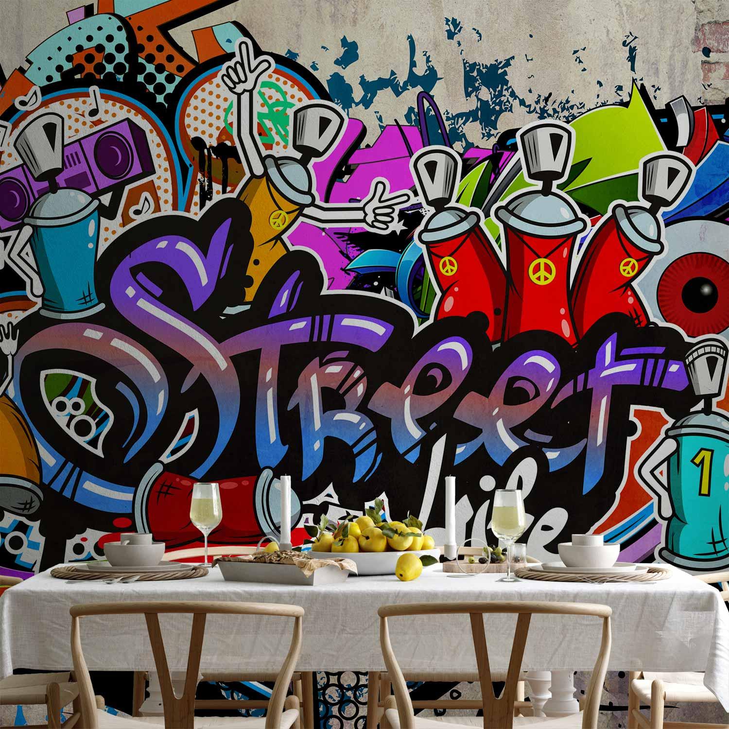 Fototapet Street Game Graffiti Fototapet Til Væg 500 350 Vandtæt