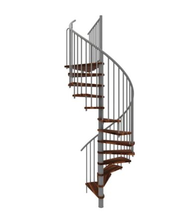 Minka Spiral Smart Spindeltrappe Gra ø140 Bejdset Valnød