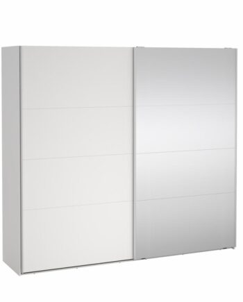 Smart 220x245 Garderobeskab Skydelåge  Skydelåge Spejl Hvid