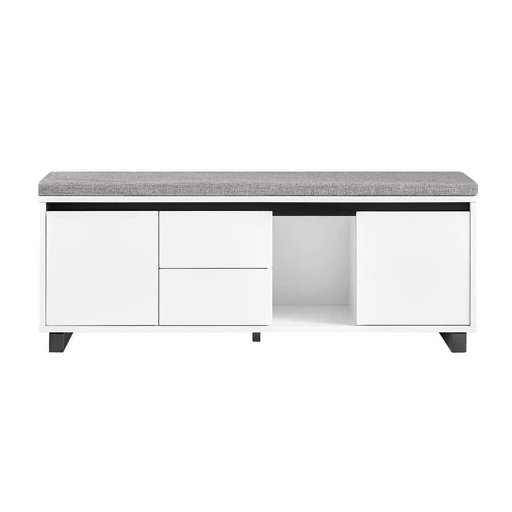 Smart Skobænk Skandi Stil Til Entren 110x35x42 Hvid