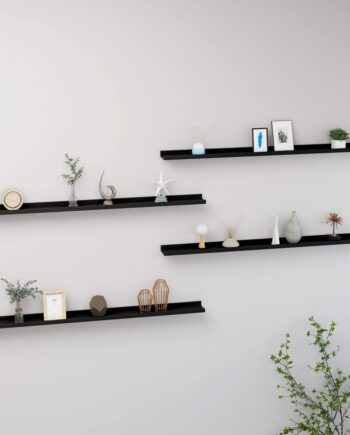 Væghylder Stk 115   Sort Mdf