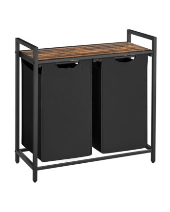 Vasketøjskurv Med Rum Bord Brun Sort