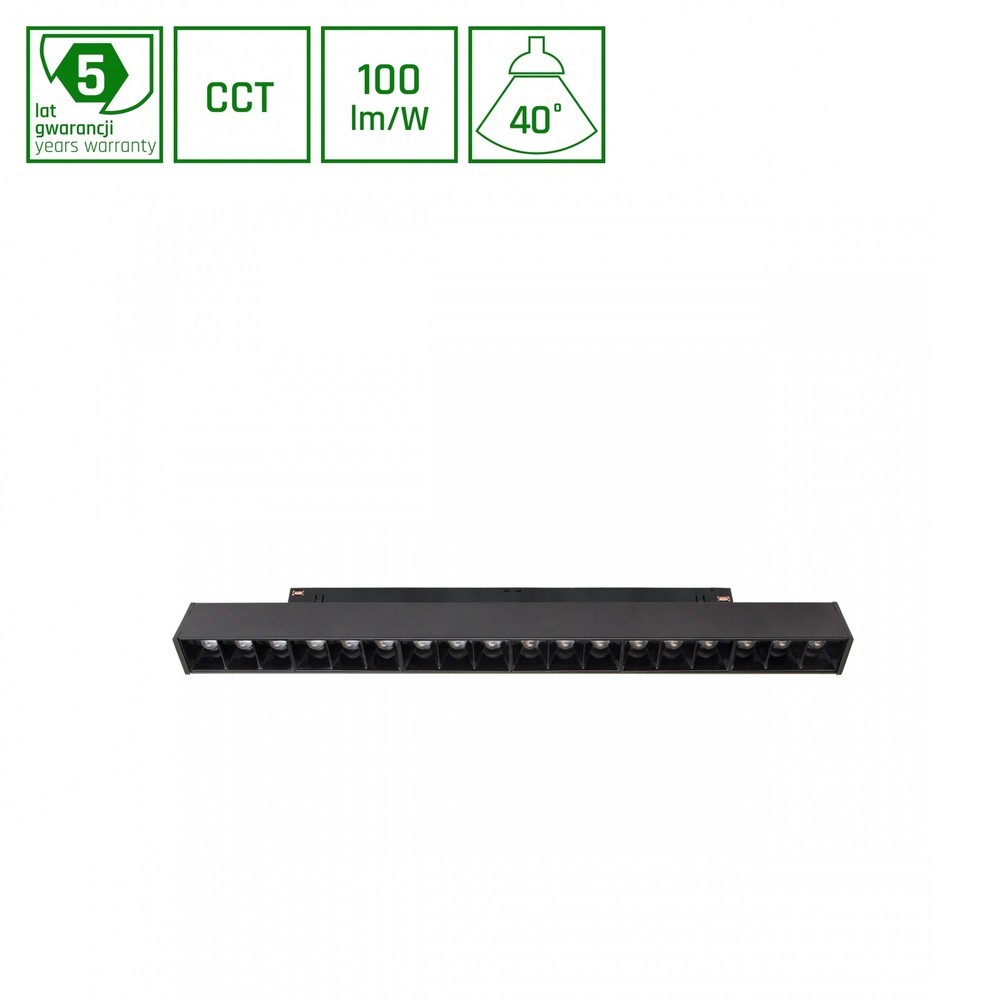 17w Dæmpbar Shift Smart Grid Skinne Lys 3cm 35 Cct Sort Zigbee Dæmpbar : Via Smart Home Kulør : Cct Varm Til Kold Hvid