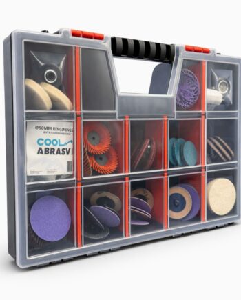 50mm Cool Abrasives Slibesæt Til Roloc Type System Smart Plastkasse Indeholdende Stk