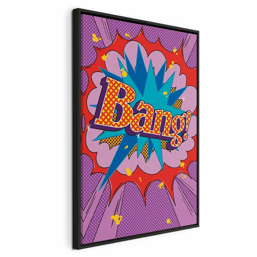Billede Lærred Comic Street Art Bang Farverig Tekst Livlig Baggrund 120 Sort Træramme