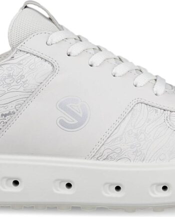 Ecco Street 720 Graphic Vandtætte Dame Golfsko Uden Spikes White Silver Str Normal