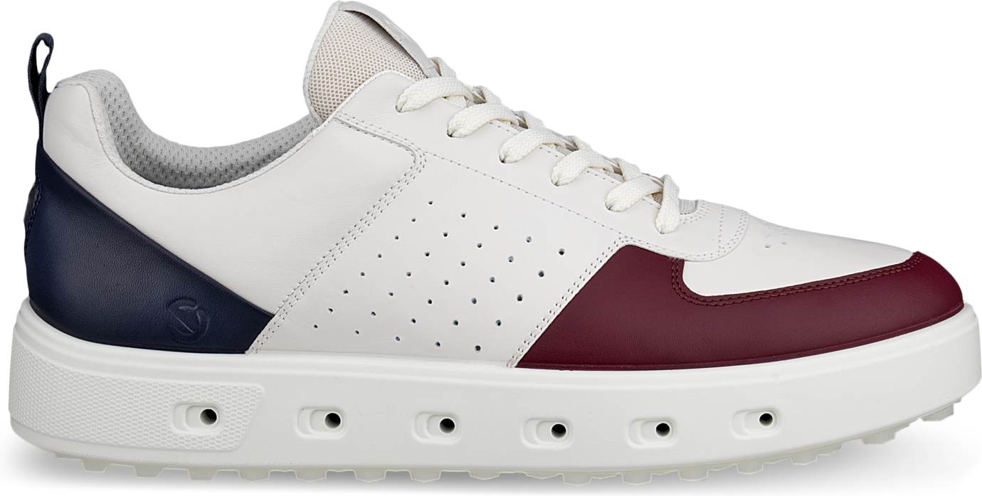 Ecco Street 720 Vandtætte Herre Golfsko Uden Spikes Dark Ruby White Marine Str Normal