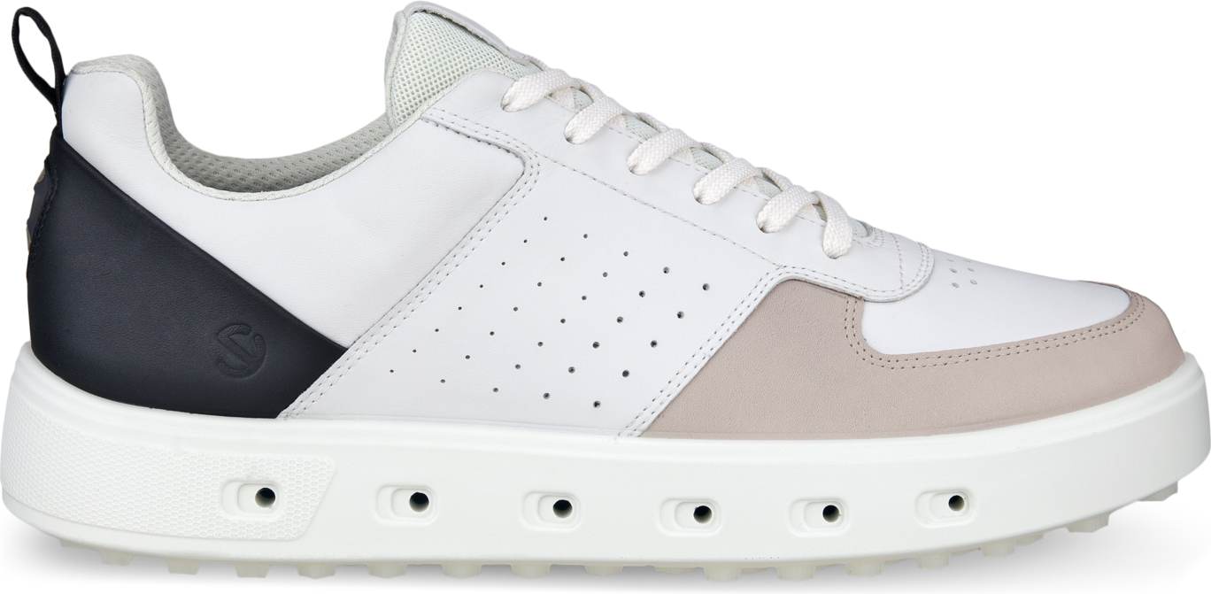 Ecco Street 720 Vandtætte Herre Golfsko Uden Spikes White Black Gravel Str Normal