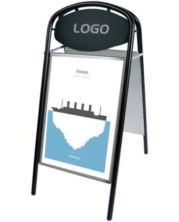 Expo Ellipse Gadeskilt Med Logoplade 50x70 Sort