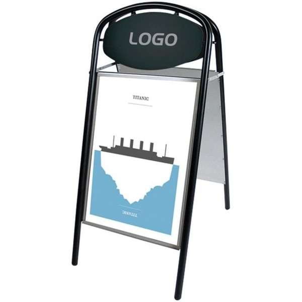 Expo Ellipse Gadeskilt Med Logoplade 50x70 Sort