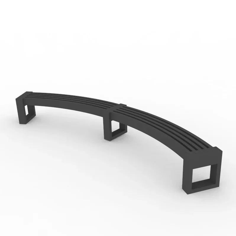 Gova Street Canvas Curved Bueformet Bænk Sort