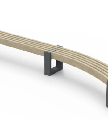 Gova Street Canvas Curved Bueformet Udendørsbænk Sort Genanvendt Plast