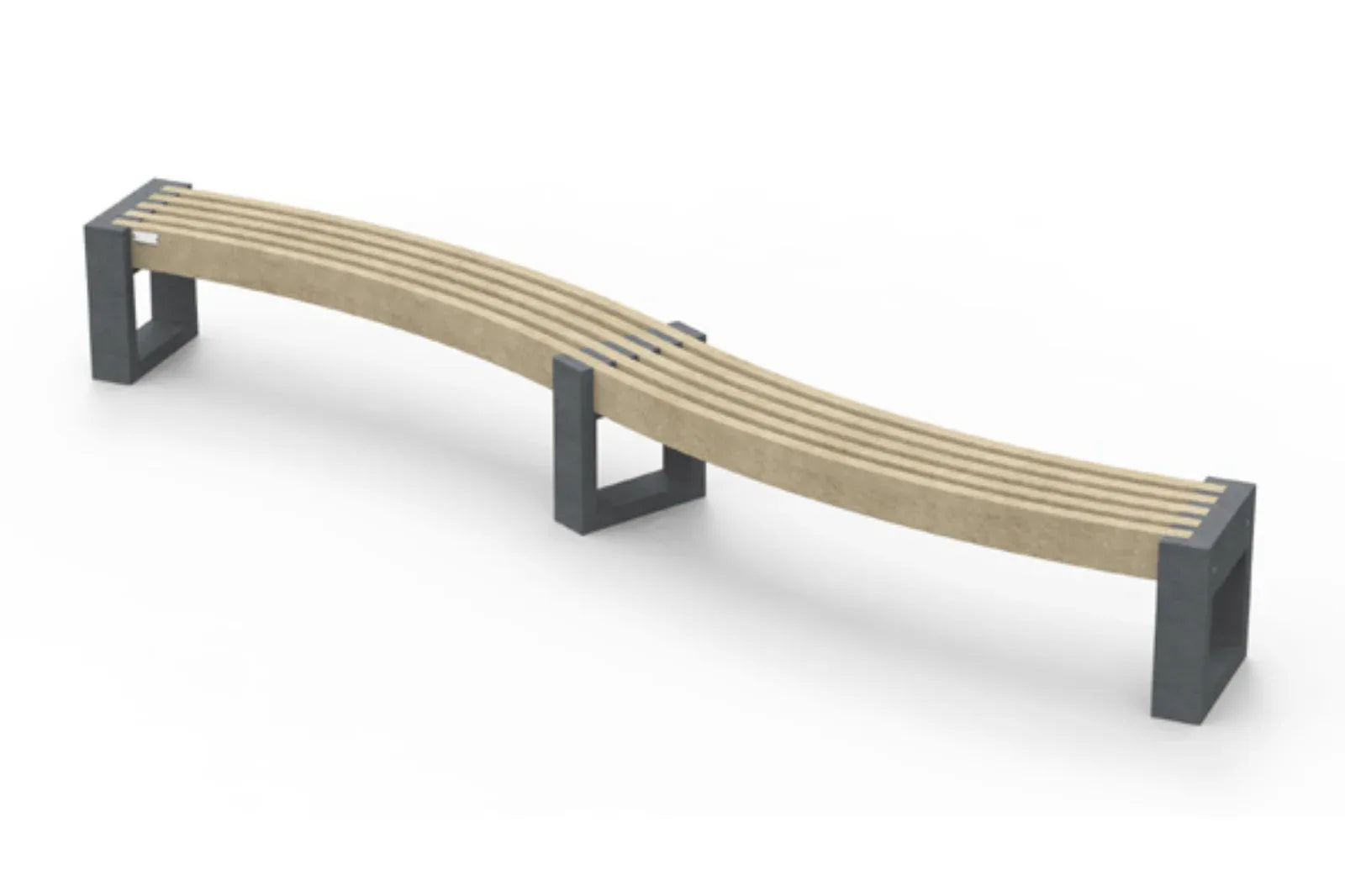 Gova Street Canvas Curved Spline Bueformet Bænk Sort
