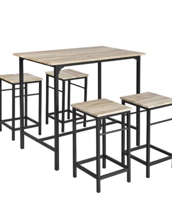 Højt Barbord Med Taburetter 100x60x87 Naturfarvet