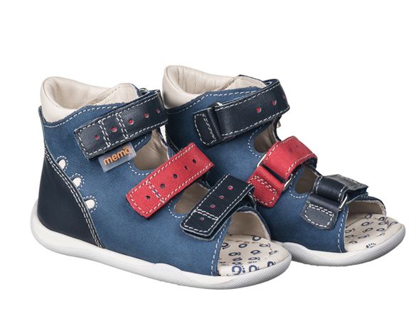 Memo Dino Sandal Navy Rød Sandal Med Ekstra Støtte