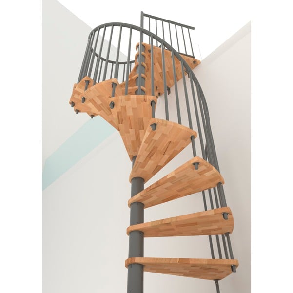 Minka Spiral Smart Spindeltrappe Gra ø100 Bøg