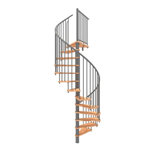 Minka Spiral Smart Spindeltrappe Gra ø120 Bøg