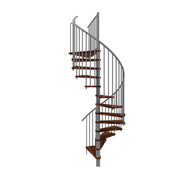 Minka Spiral Smart Spindeltrappe Gra ø140 Bejdset Valnød