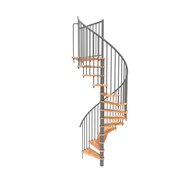 Minka Spiral Smart Spindeltrappe Gra ø140 Bøg