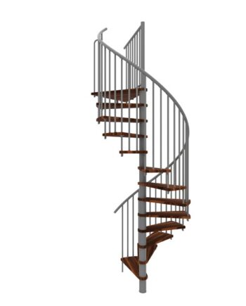 Minka Spiral Smart Spindeltrappe Gra ø160 Bejdset Valnød