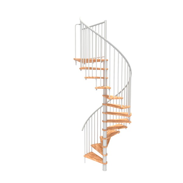 Minka Spiral Smart Spindeltrappe Hvid ø120 Bøg