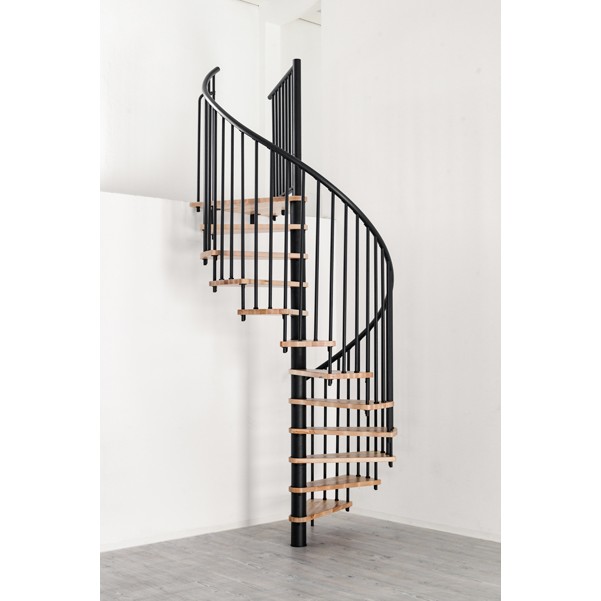 Minka Spiral Smart Spindeltrappe Sort ø120 Bøg