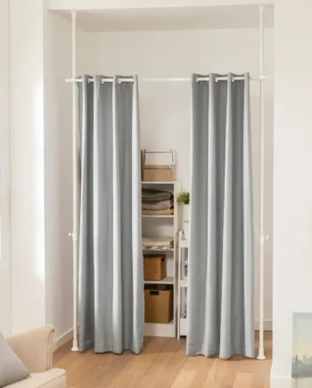 Mørklægningsgardiner Med Justerbare Metalstænger Grå