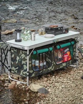 Robust Fleksibelt Praktisk Smart Bord Til Udendørslivet Army Look L120xb47xhjusterbar: