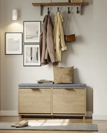 Skobænk Med Opbevaring Siddehynde Trælook Nordisk Design